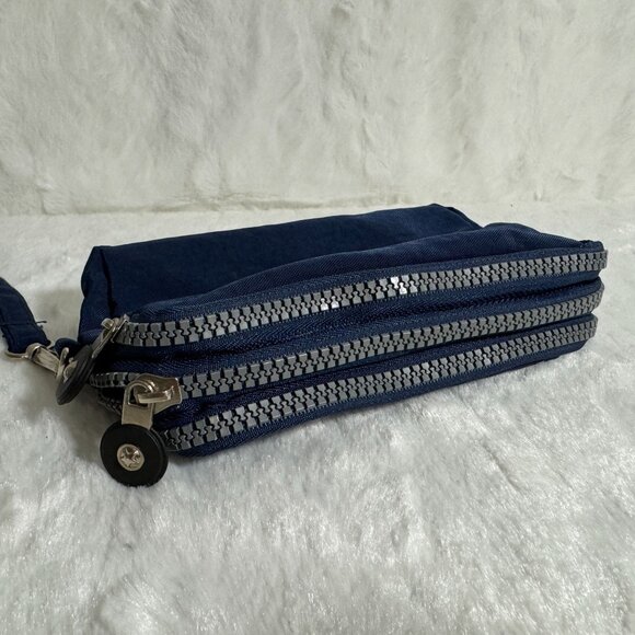 Meetself Navy Bl Wristlet Wallet Makeup Pouch Cosmetic Case Bag Great For Travel - Picture 4 of 7